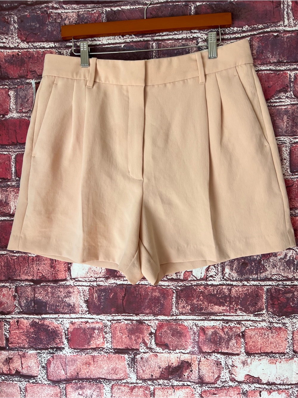 Aritzia Wilfred NWT Effortless Crepe 5” Tailored Pleated Shorts Pink 14